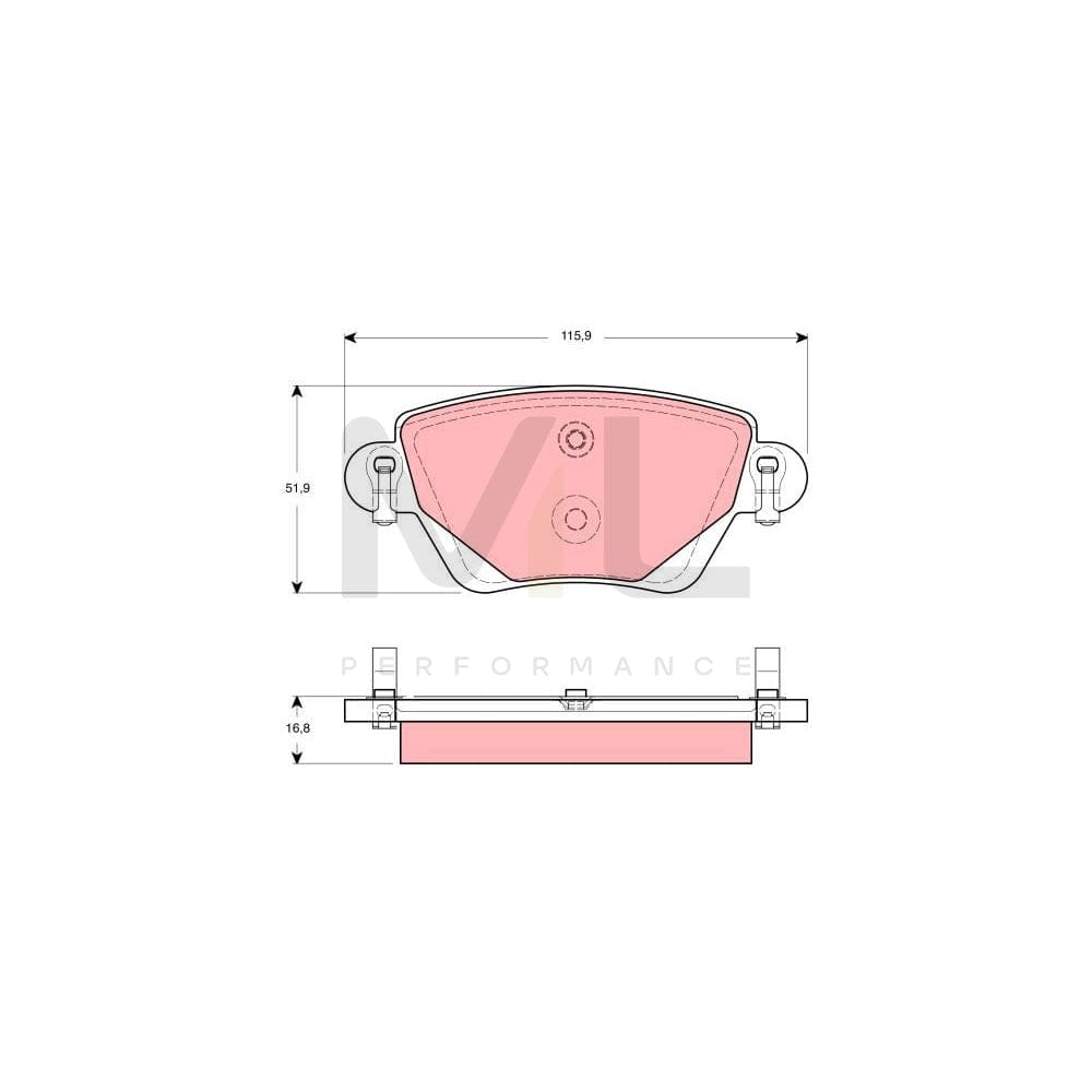 TRW Gdb1435 Brake Pad Set For Ford Mondeo Incl. Wear Warning Contact | ML Performance Car Parts