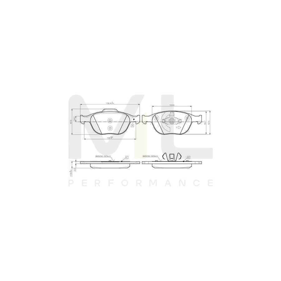 Bosch 0986Tb2446 Brake Pad Set Excl. Wear Warning Contact, With Accessories | ML Performance Car Parts