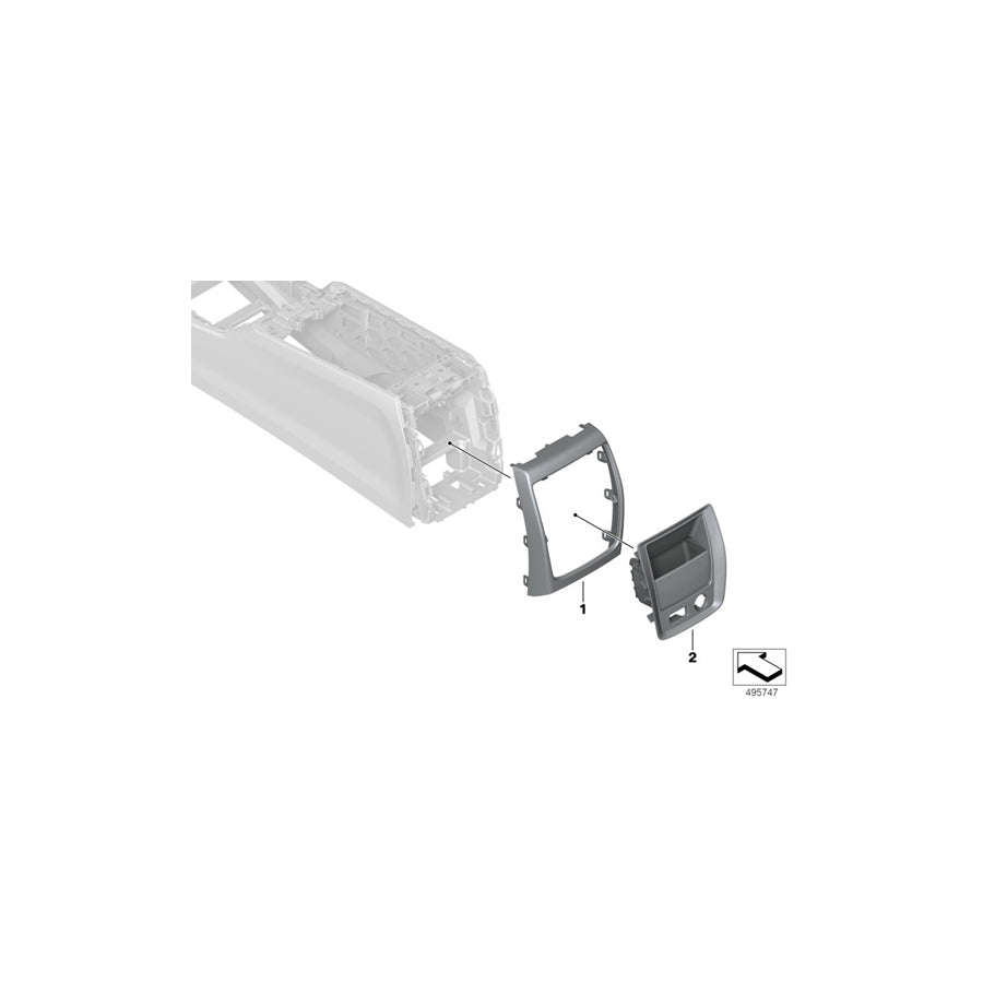 Genuine BMW 51166996849 G20 G21 Cover Centre Console, Rear SCHWARZ (Inc. 330dX, 320i 1.6 & 320d) | ML Performance US Car Parts