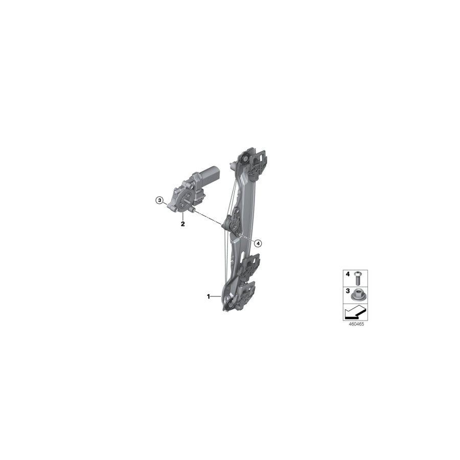 Genuine BMW 67627473090 F39 Drive, Window Lifter, Rear Right (Inc. X2 18d, X2 16d & X2 28i) | ML Performance US