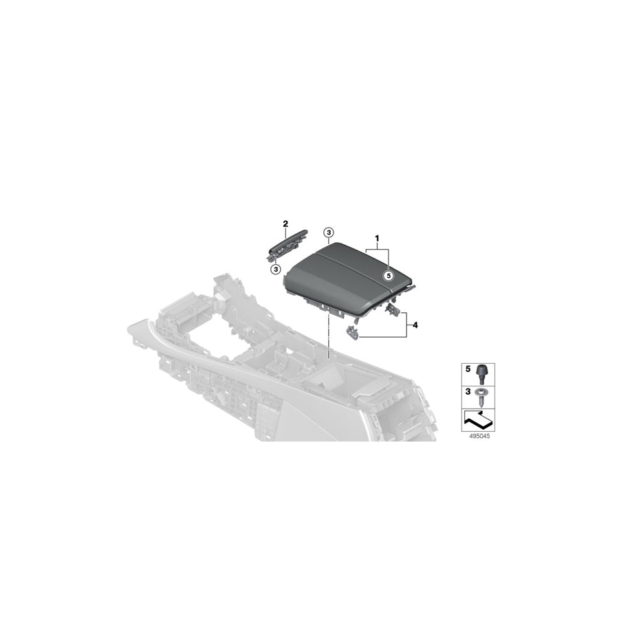 Genuine BMW 51166996503 G06 G05 G07 Armrest Center Console Leather Heated COFFEE (Inc. X6) | ML Performance US Car Parts