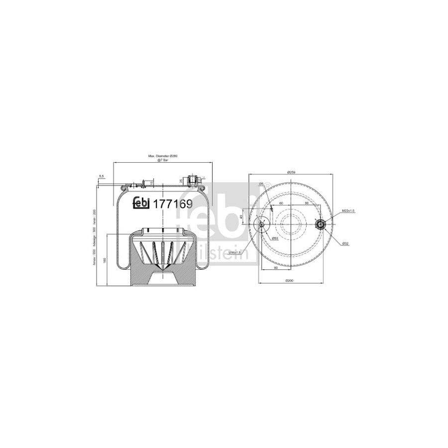 Febi Bilstein 177169 Boot, Air Suspension