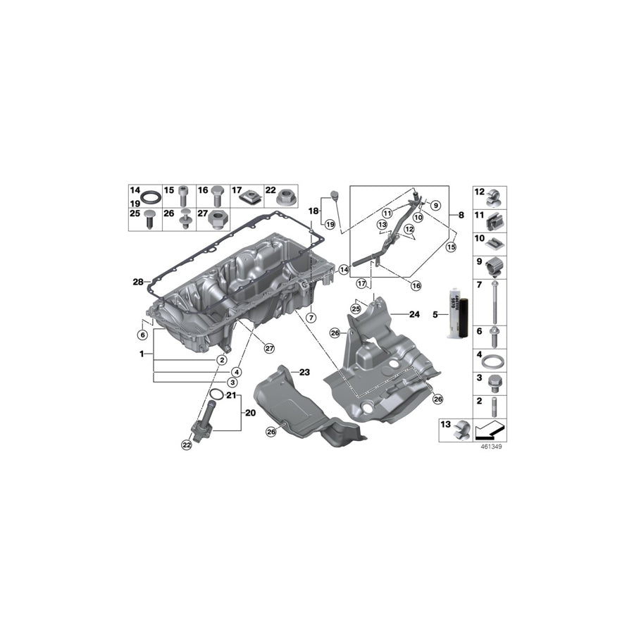 Genuine BMW 11138574039 F15 F16 Oil Pan (Inc. X5 M50dX & X6 M50dX) | ML Performance US Car Parts