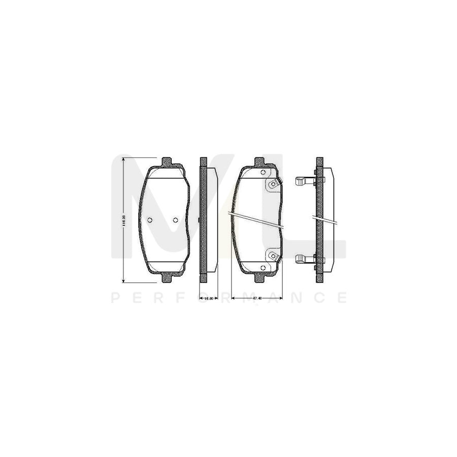 Bosch 0986Tb2891 Brake Pad Set Excl. Wear Warning Contact, With Accessories | ML Performance Car Parts