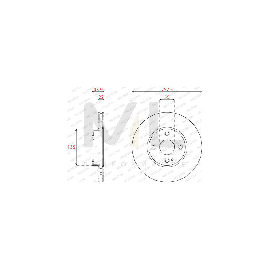 FERODO DDF2861C Brake Disc Vented | ML Performance Car Parts