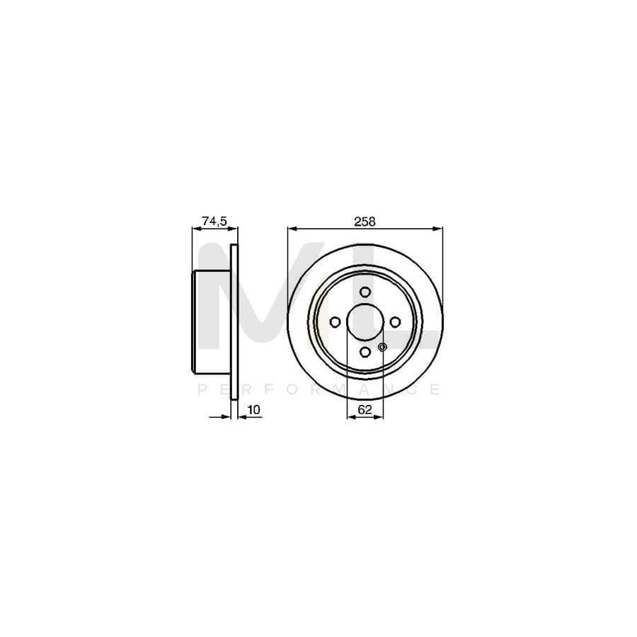 BOSCH 0 986 478 563 Brake Disc for BMW 3 Saloon (E30) Solid, Oiled | ML Performance Car Parts