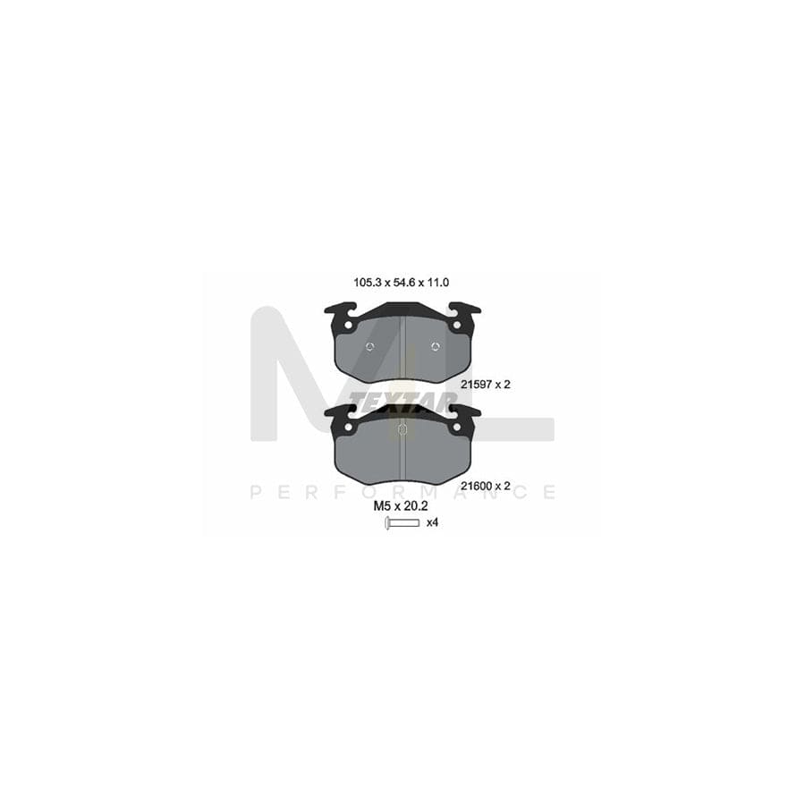 TEXTAR 2159701 Brake pad set prepared for wear indicator, with brake caliper screws | ML Performance Car Parts