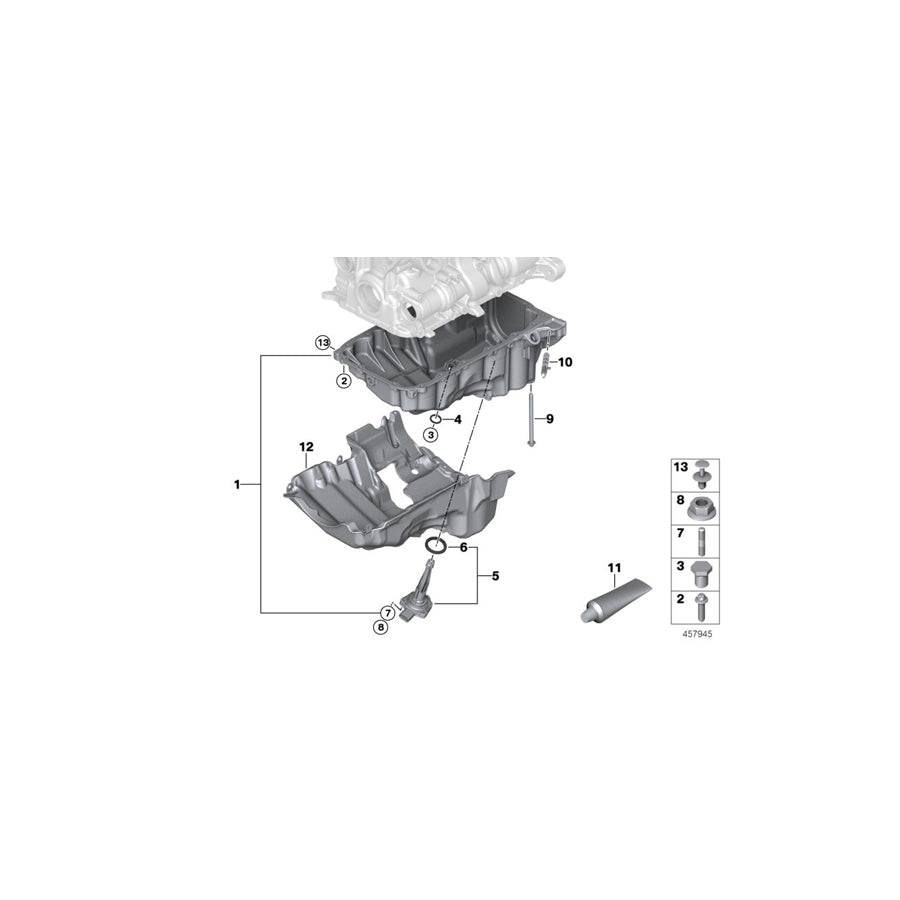 Genuine BMW 11138611695 F31 F33 F22 Oil Pan (Inc. 230iX, 320iX & 430iX) | ML Performance US Car Parts