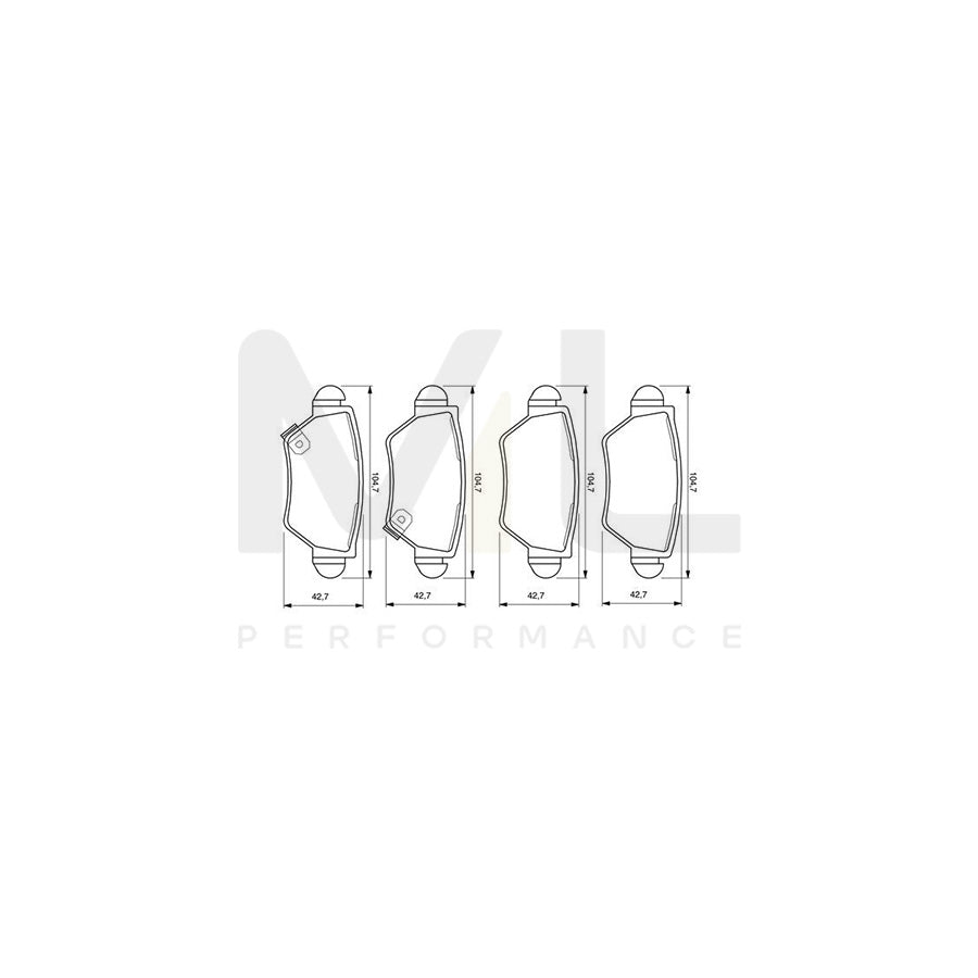 Bosch 0986424478 Brake Pad Set With Acoustic Wear Warning, With Mounting Manual BPOPER2 | ML Performance Car Parts