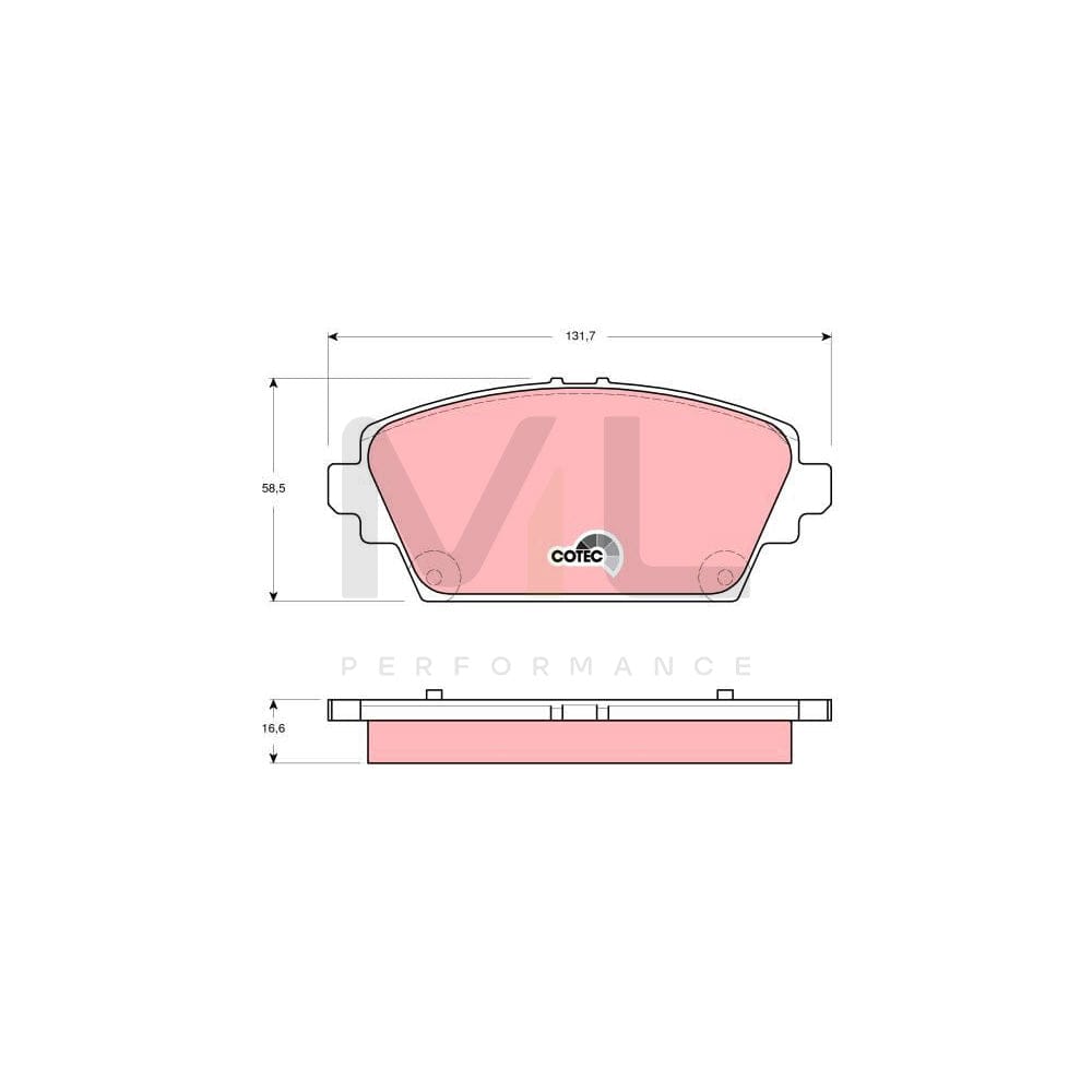 TRW Cotec Gdb3291 Brake Pad Set Not Prepared For Wear Indicator | ML Performance Car Parts