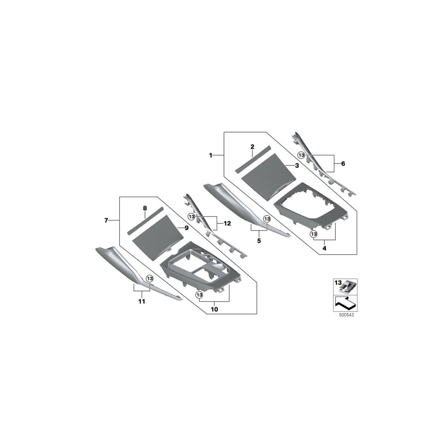 Genuine BMW 51166994750 G20 G21 Ce.Cons.Trim, Fr.Passenger, Chr.Accent SCHWARZ (Inc. 318d & 320d) | ML Performance US Car Parts