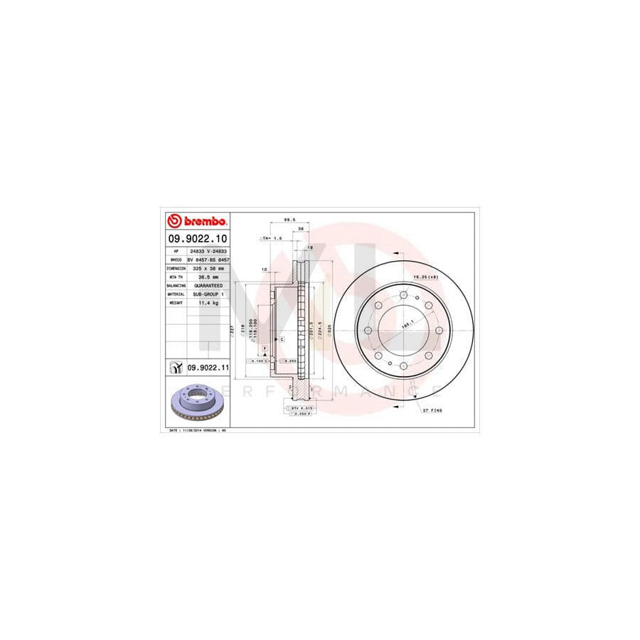 BREMBO 09.A096.10 Brake Disc for TOYOTA Wish MPV (_E1_) Internally Vented | ML Performance Car Parts