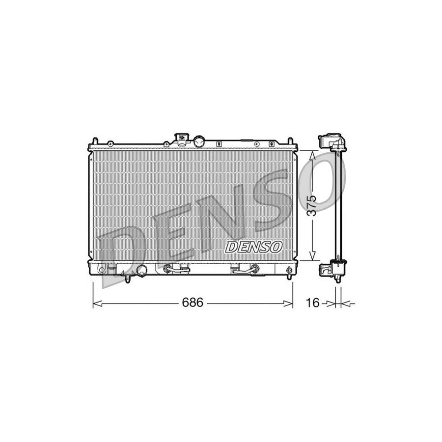 DENSO DRM45024 Engine Radiator for Mitsubishi Lancer