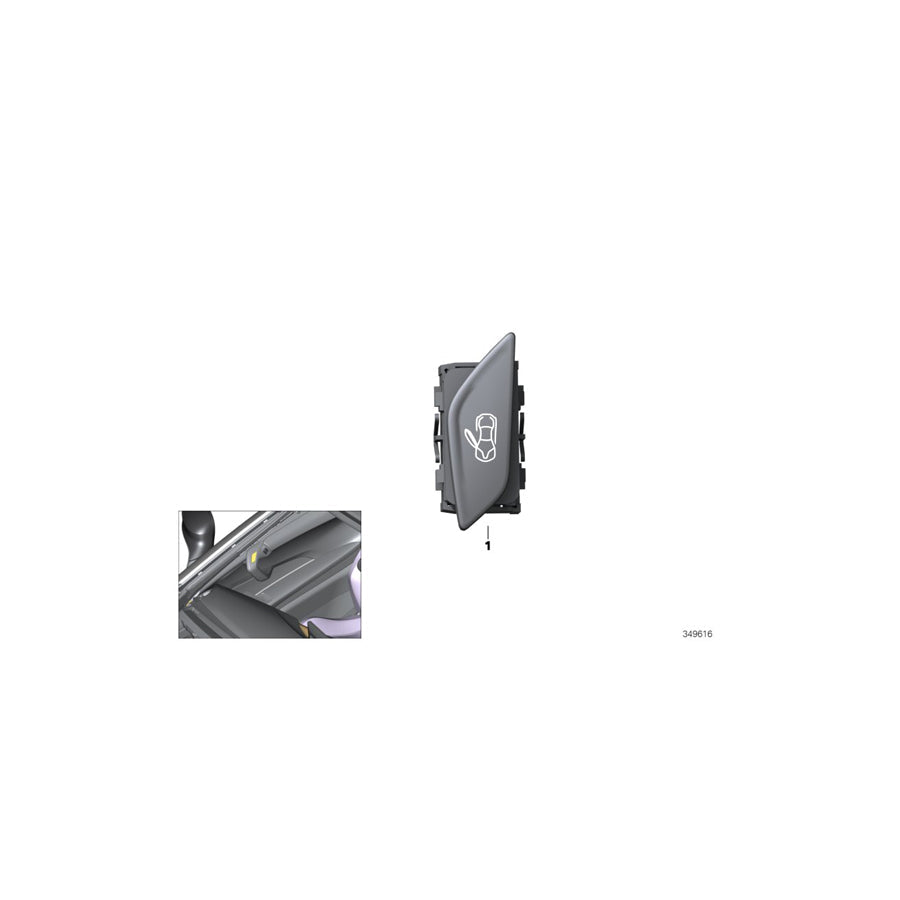 Genuine BMW 61319312672 I15 Door Opening Button, Right (Inc. i8) | ML Performance US Car Parts