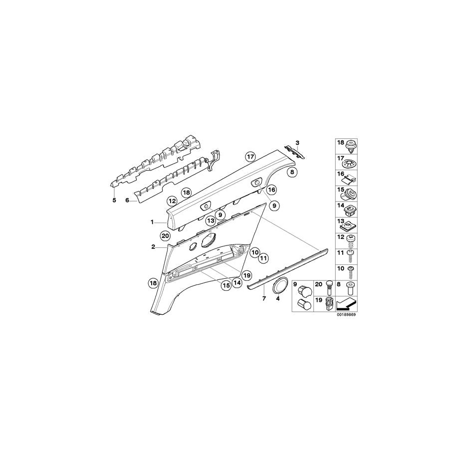 Genuine BMW 51439150928 E93 E93 Trim Panel, Railing Right GRAU (Inc. 325i, 330d & 320d) | ML Performance US Car Parts
