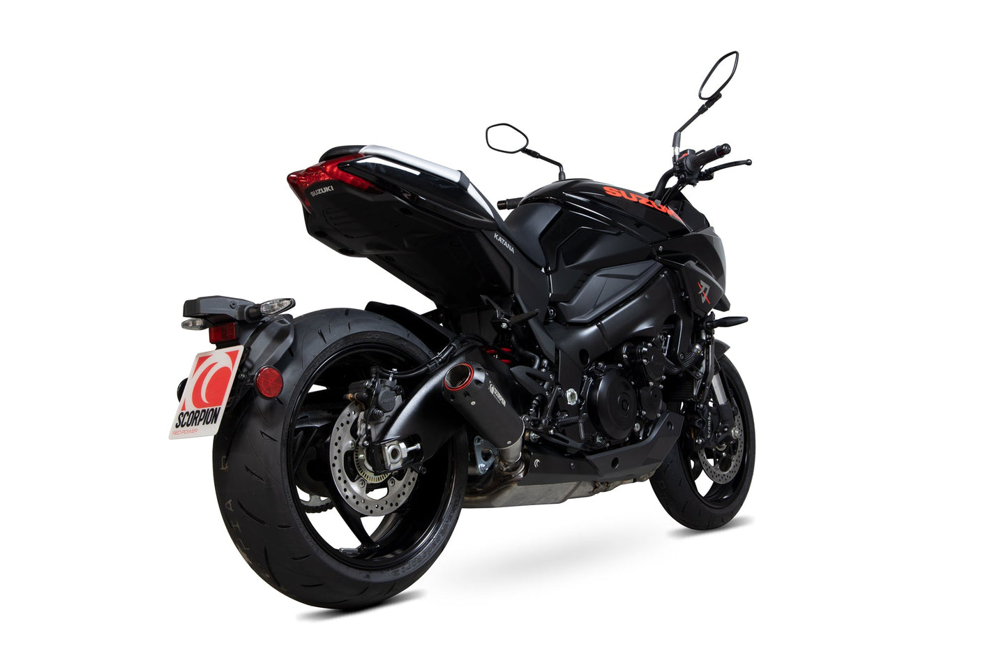 Scorpion PSI125BCER Suzuki GSX-S 1000 Katana Red Power Slip-On - Black Ceramic Coated Sleeve | ML Performance US US