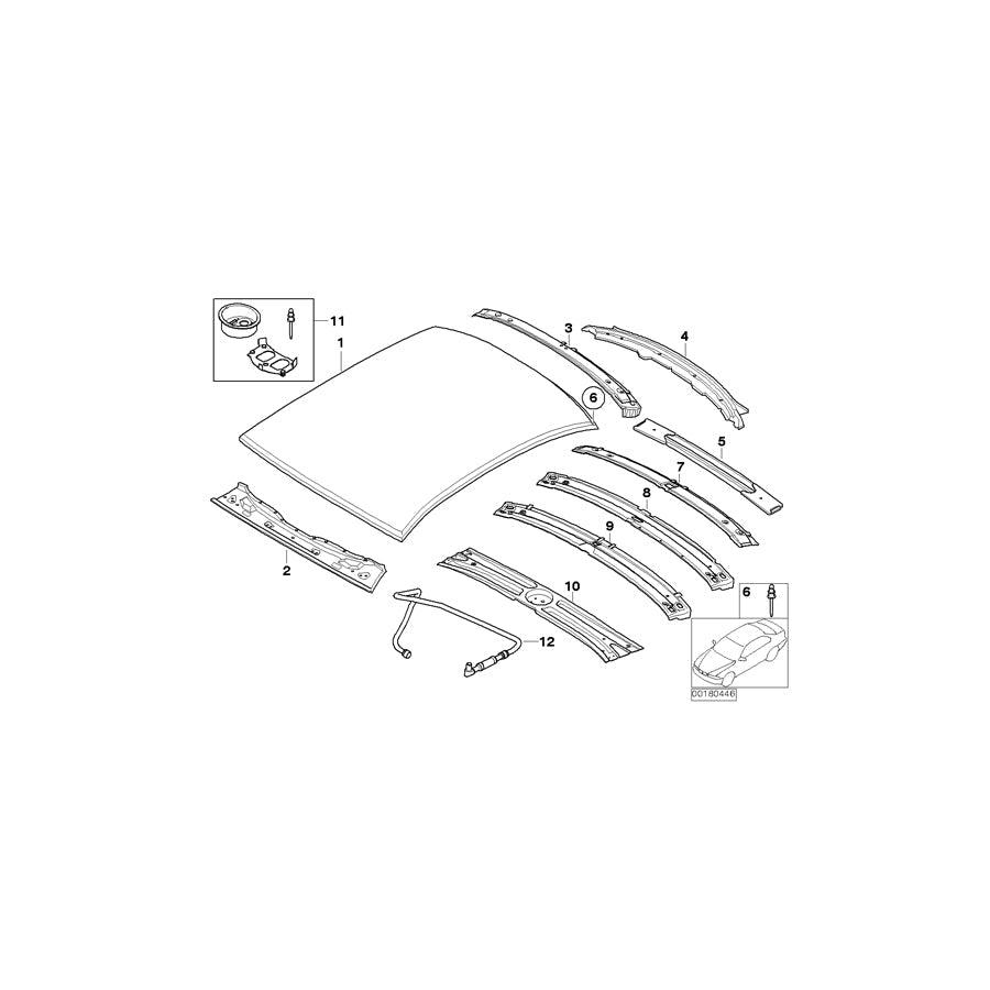 Genuine BMW 41327044873 E65 E66 Rear Window Frame Bottom Part (Inc. 740i, 745d & 745i) | ML Performance US Car Parts