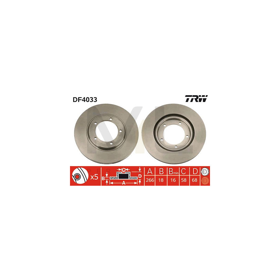 TRW DF4033 Brake Disc Vented | ML Performance Car Parts