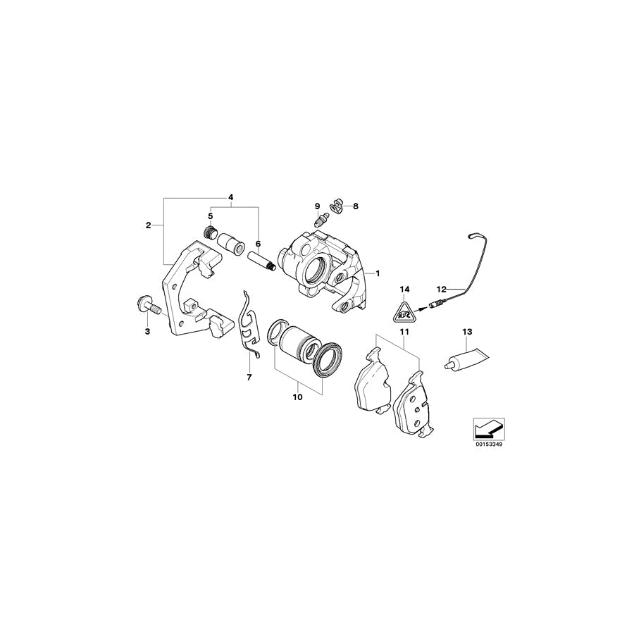 Genuine BMW 34216757058 E53 Calliper Carrier (Inc. X5 4.4i, X5 4.8is & X5 4.6is) | ML Performance US