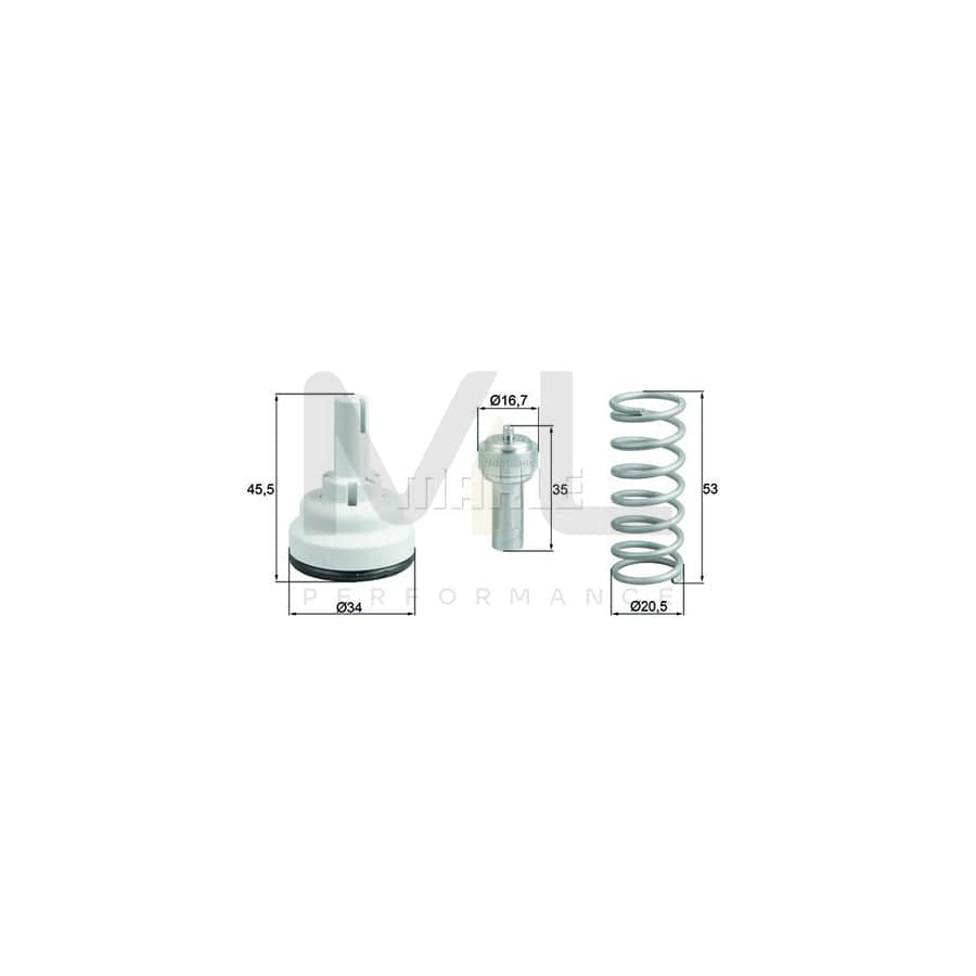 MAHLE ORIGINAL TX 182 105D Engine thermostat Opening Temperature: 105��C, with seal | ML Performance Car Parts