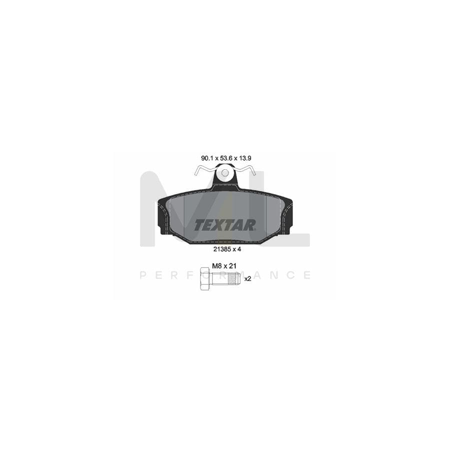 TEXTAR 2138501 Brake pad set not prepared for wear indicator, with brake caliper screws | ML Performance Car Parts