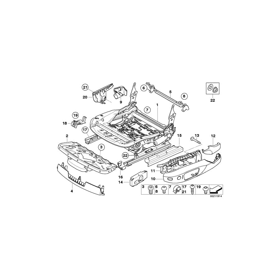 Genuine BMW 52107135540 E91 E90 E87 Electrical Seat Mechanism, Right (Inc. 320i, X1 23dX & X1 18dX) | ML Performance US