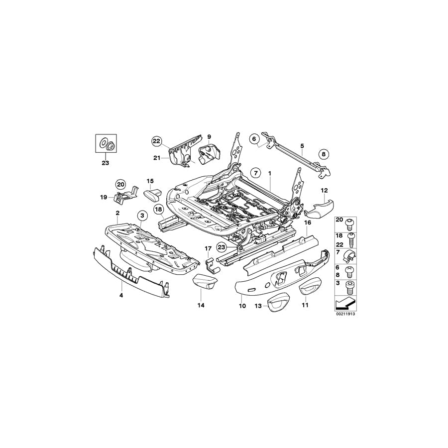 Genuine BMW 52107118423 E91 E84 Seat Mechanism Left (Inc. X1 20iX, X1 20d ed & 123d) | ML Performance US
