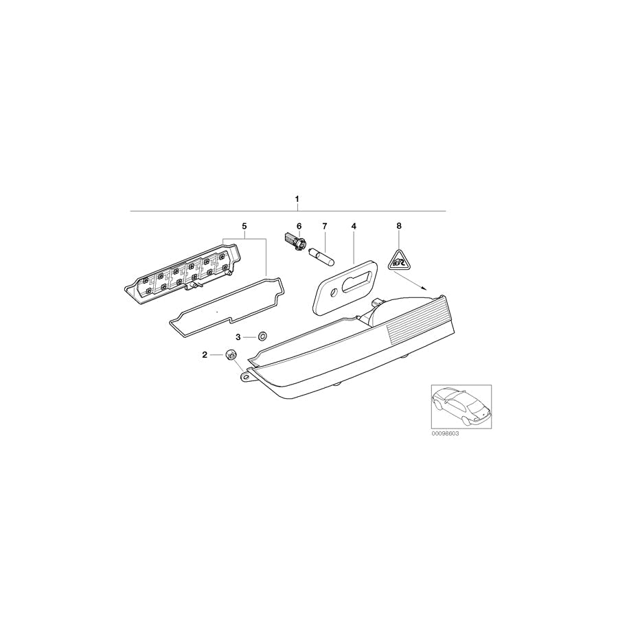 Genuine BMW 63216917095 E66 E67 E65 Gasket, Rear Light, Trunk Lid, Left (Inc. 730d, 760LiS & 735Li) | ML Performance US Car Parts