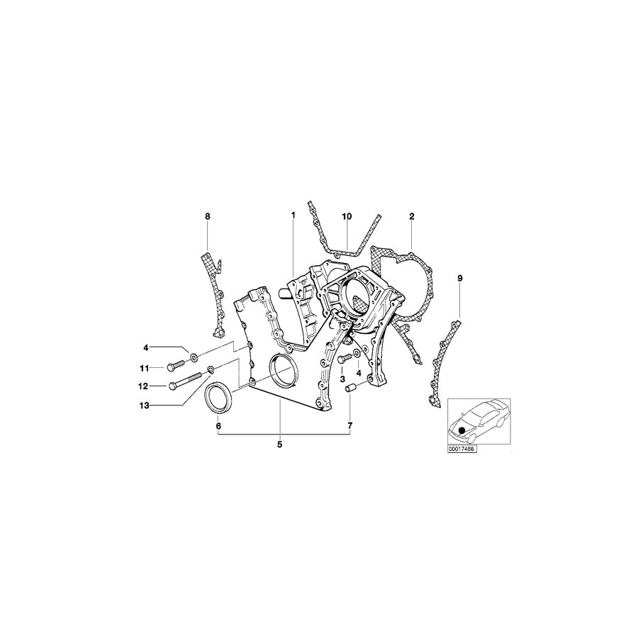 Genuine BMW 11141736517 E38 E31 Timing Case Cover, Bottom (Inc. 750iL, 750i & 750iLS) | ML Performance US Car Parts
