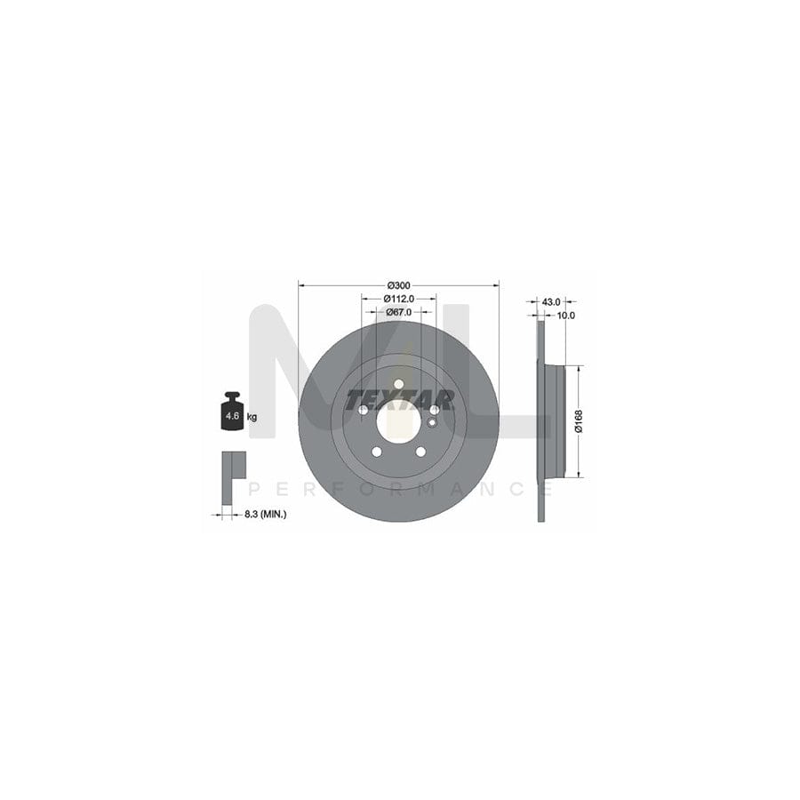 TEXTAR PRO 92277503 Brake Disc Solid, Coated, without wheel hub, without wheel studs | ML Performance Car Parts
