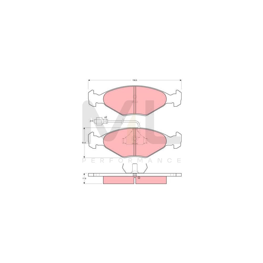 TRW Gdb281 Brake Pad Set Incl. Wear Warning Contact | ML Performance Car Parts
