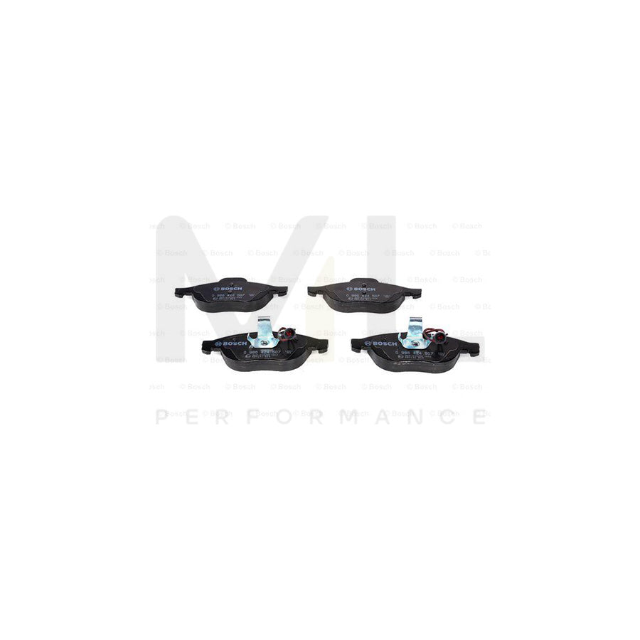 Bosch 0986424507 Brake Pad Set With Integrated Wear Sensor, With Anti-Squeak Plate, With Piston Clip BP266 | ML Performance Car Parts
