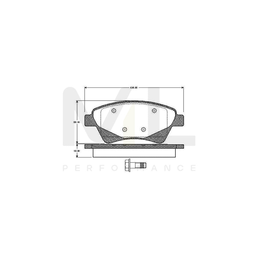 Bosch 0986Tb2852 Brake Pad Set Excl. Wear Warning Contact | ML Performance Car Parts