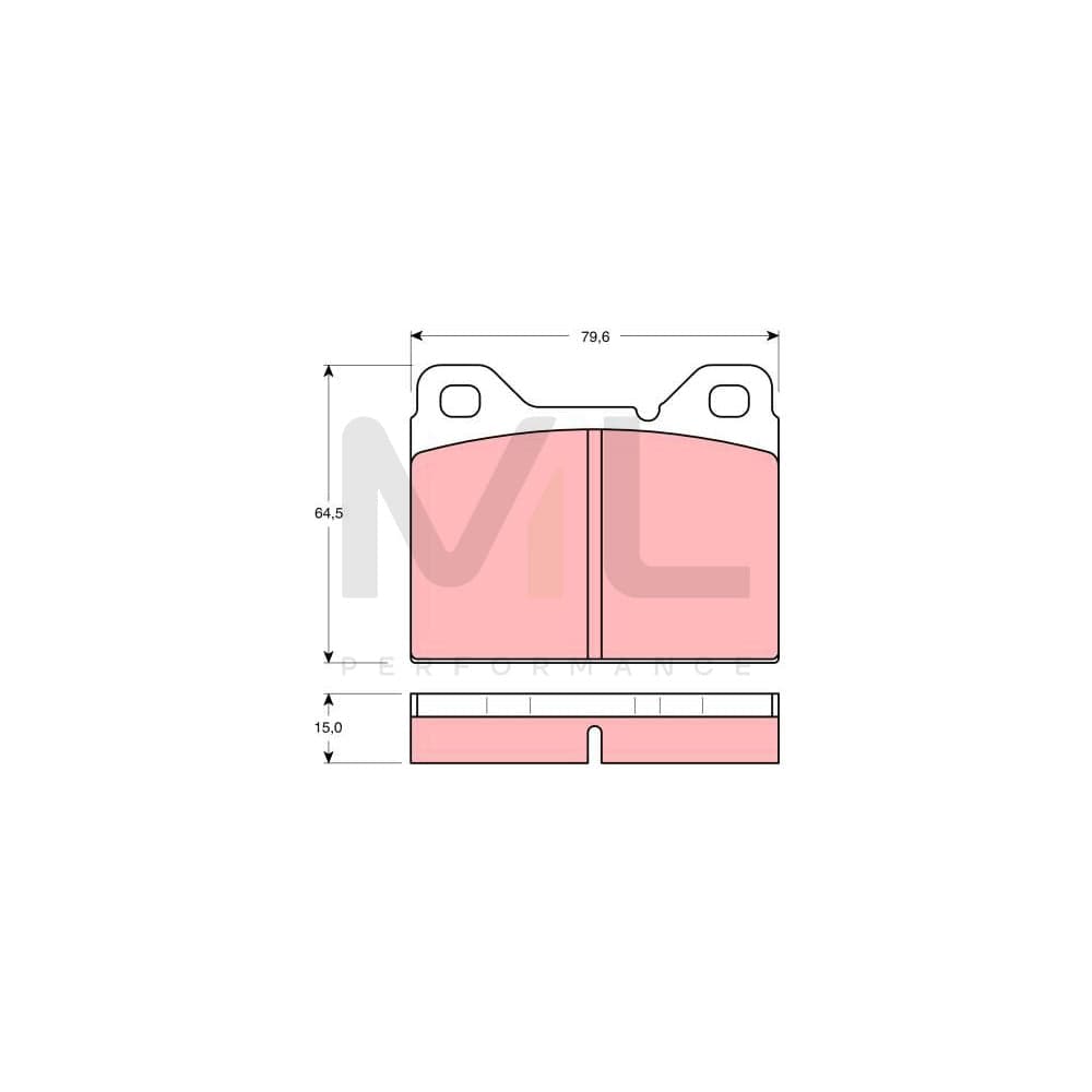 TRW Gdb1065 Brake Pad Set For Volvo 240 Not Prepared For Wear Indicator | ML Performance Car Parts