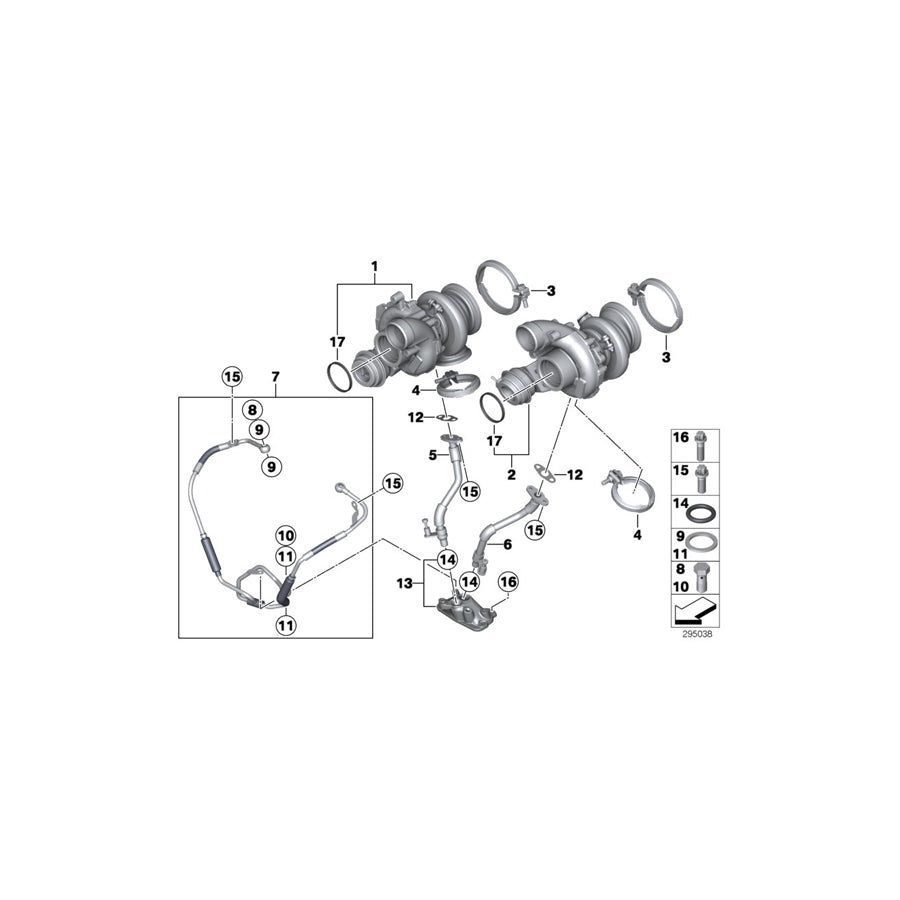 Genuine BMW 11429453894 E71 G11 G12 Exhaust Turbocharger Oil Return Line ZYL. 5-8 (Inc. M550iX, X5 50iX & M5) | ML Performance US Car Parts