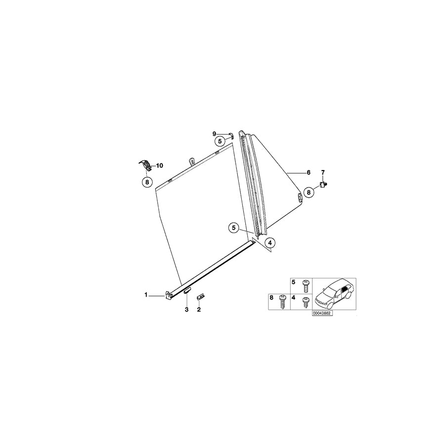 Genuine BMW 51167001147 E53 Left Rear Door Sun Blind DUNKELGRAU (Inc. X5) | ML Performance US Car Parts