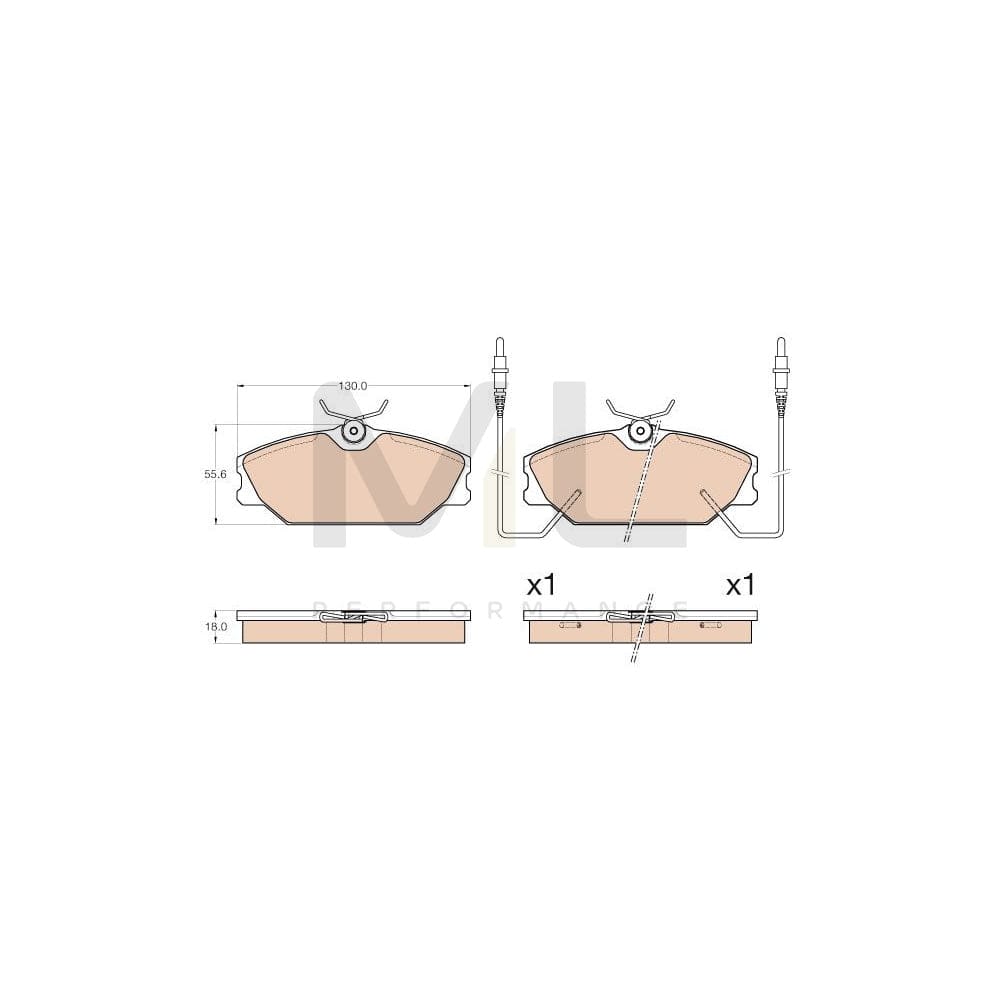 TRW Gdb2012 Brake Pad Set Incl. Wear Warning Contact | ML Performance Car Parts
