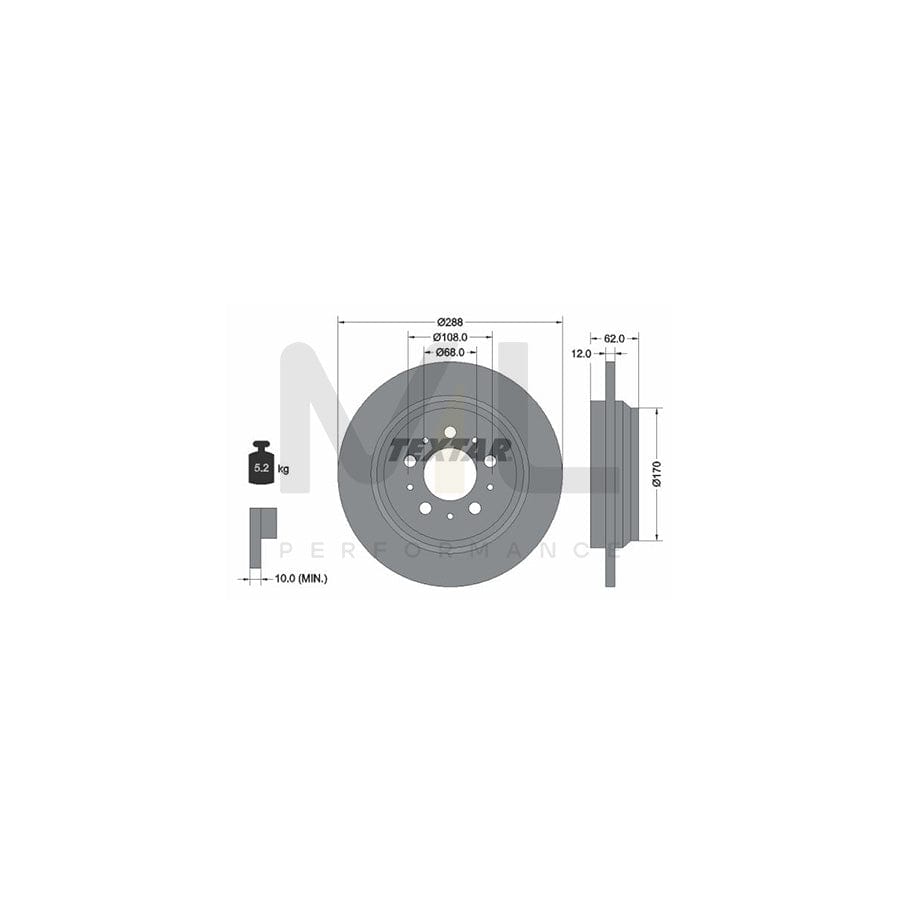 TEXTAR PRO 92149203 Brake Disc Solid, Coated, without wheel hub, without wheel studs | ML Performance Car Parts