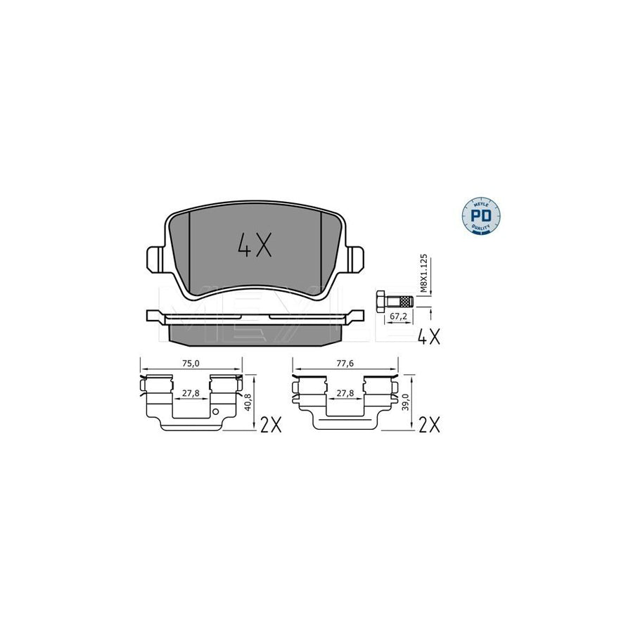 Meyle 025 244 9618/Pd Brake Pad Set