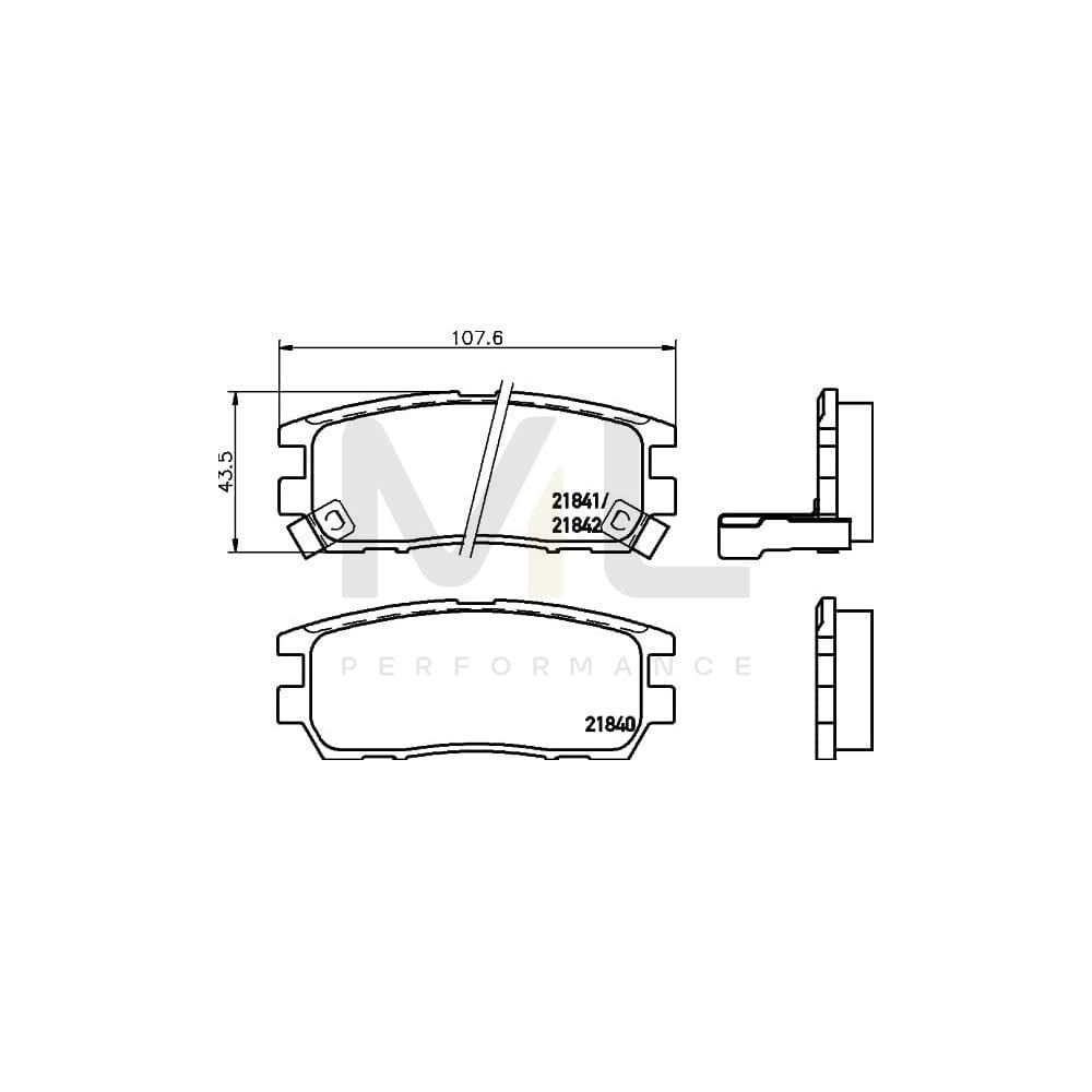 Hella 8DB 355 016-471 Brake Pad Set With Acoustic Wear Warning