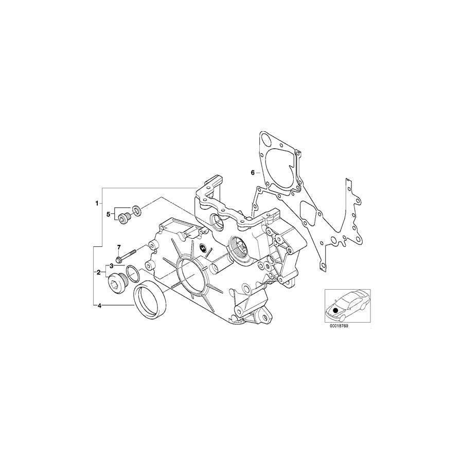 Genuine BMW 11147786874 E65 E46 E53 Timing Case Cover, Bottom (Inc. 320td, X5 3.0d & 525d) | ML Performance US Car Parts