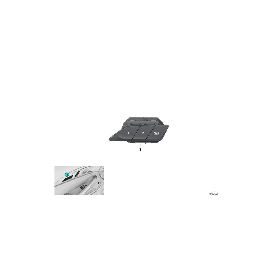 Genuine BMW 61319490318 F93 G16 Switch Combination Seat Memory, Right (Inc. 840i, M8 & 840iX) | ML Performance US Car Parts