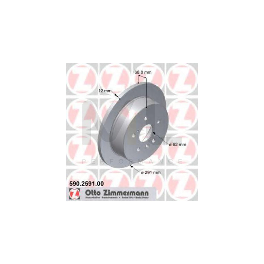 ZIMMERMANN 590.2591.00 Brake Disc Solid - 1 piece