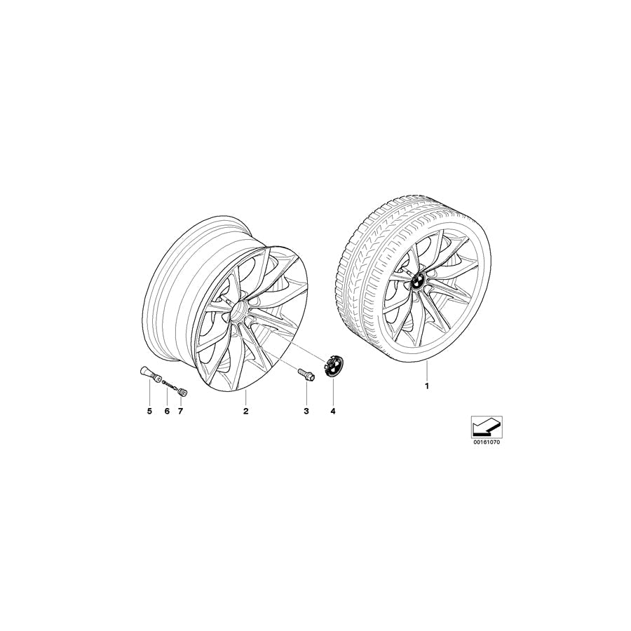 Genuine BMW 36116777348 E61 E60 Light Alloy Rim 8JX17 ET:20 (Inc. 530i, 530d & 545i) | ML Performance US