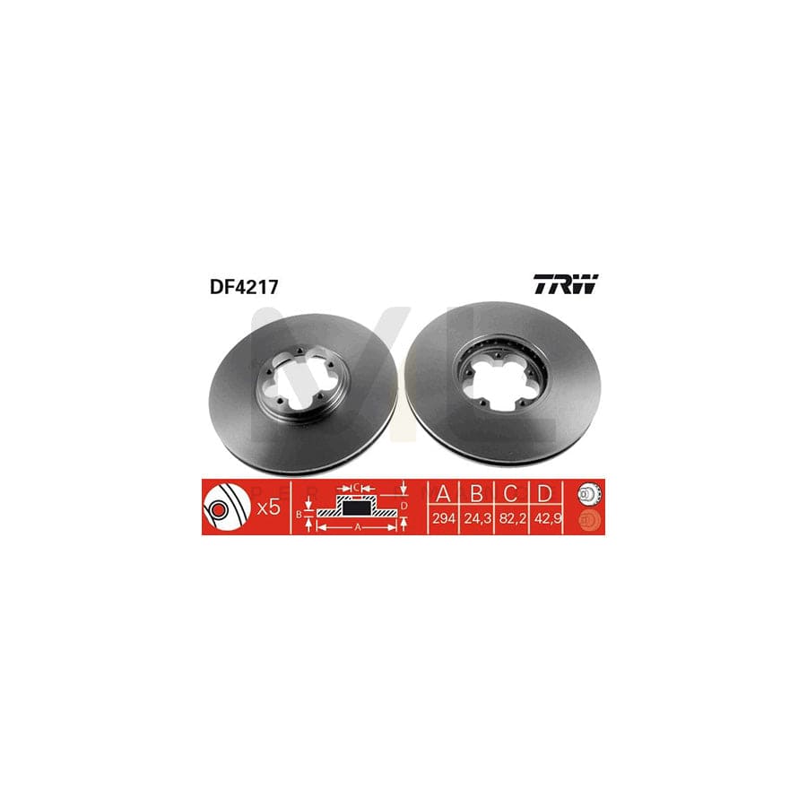 TRW DF4217 Brake Disc for FORD TRANSIT Vented, Painted | ML Performance Car Parts