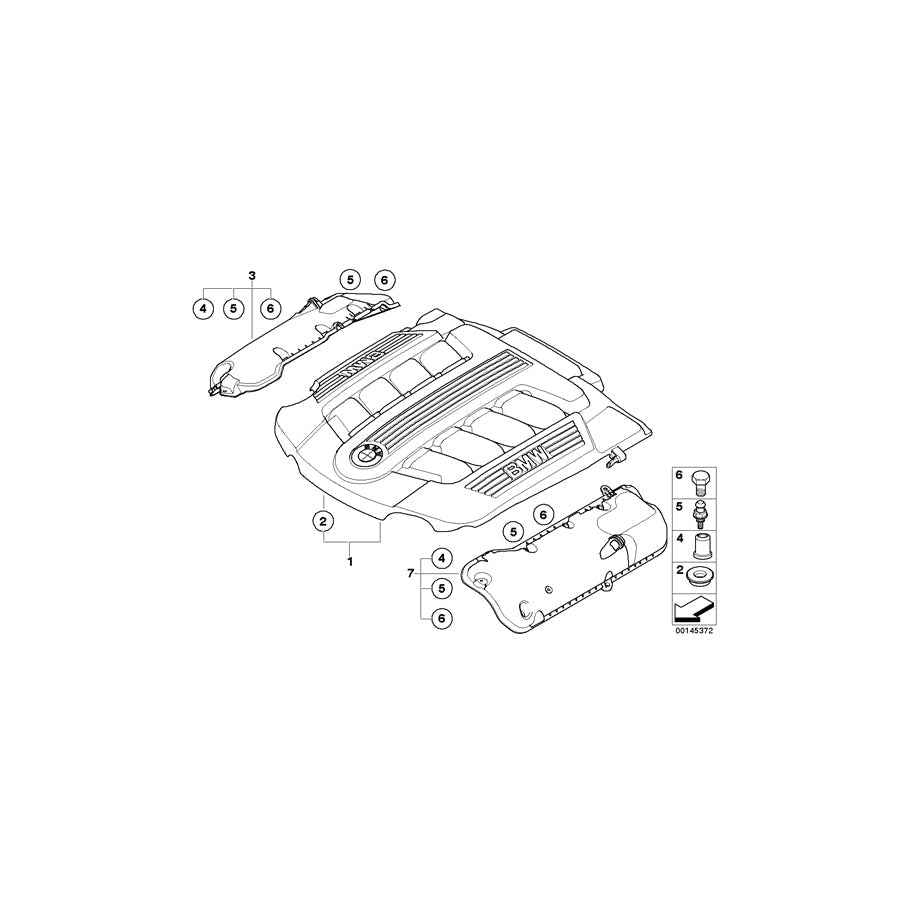 Genuine BMW 11147792433 E65 Injector Cover Zyl. 1-4 (Inc. 745d) | ML Performance US Car Parts