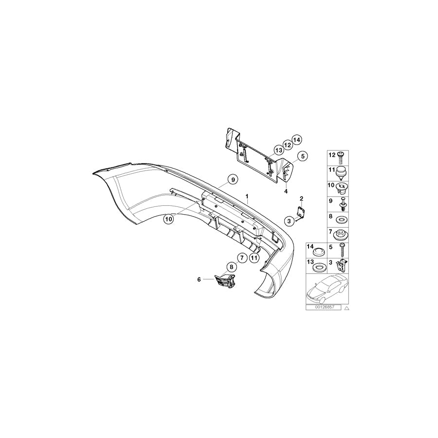 Genuine BMW 51128410742 E36 Bumper Trim Panel, Primed, Rear (Inc. Z3 2.8, Z3 3.0i & Z3 1.9) | ML Performance US Car Parts