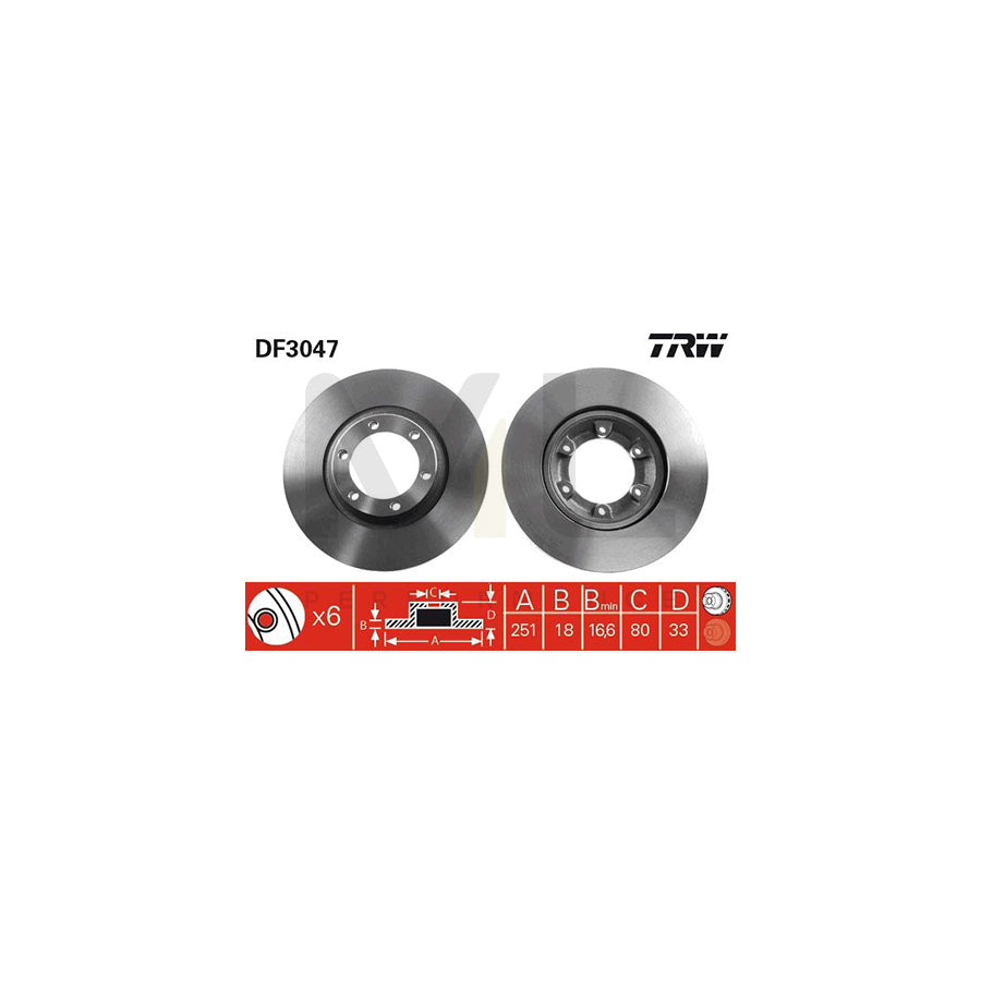 TRW DF3047 Brake Disc Vented, Painted | ML Performance Car Parts