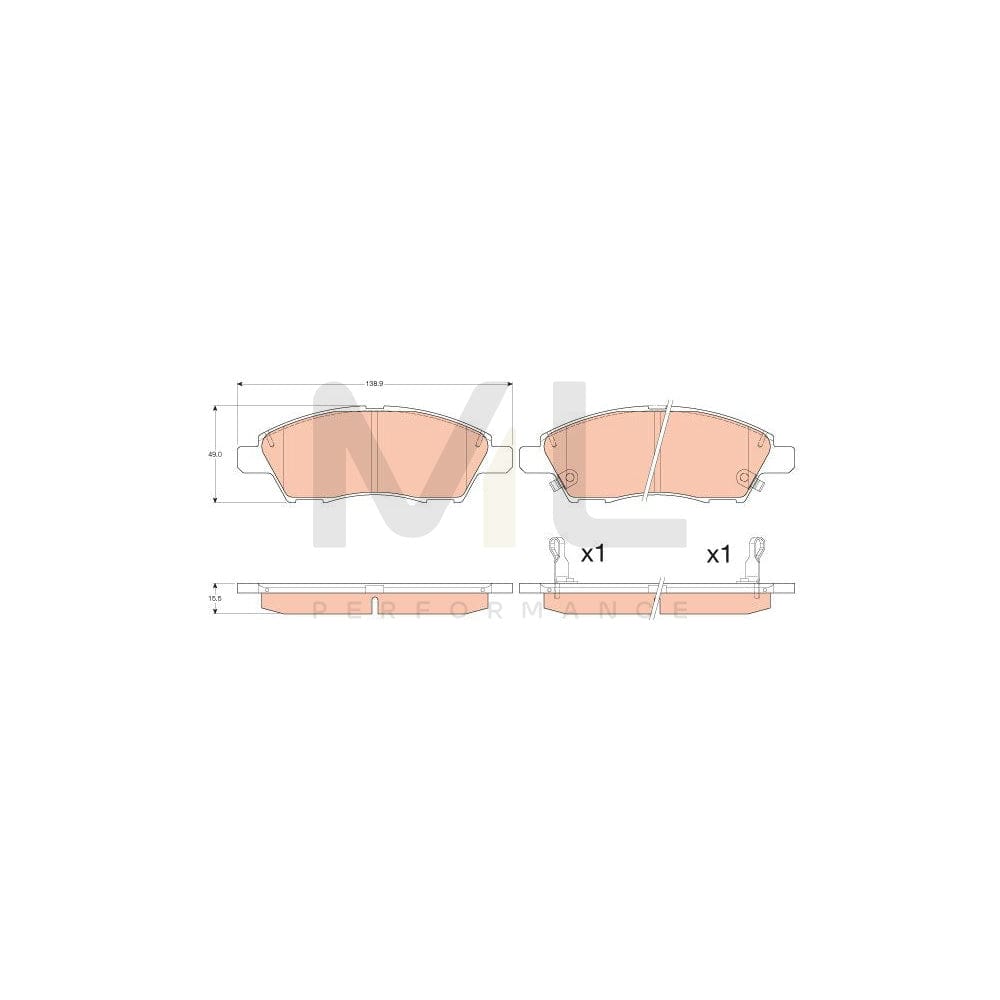 TRW Gdb3613 Brake Pad Set For Nissan Tiida Saloon (Sc11X) With Acoustic Wear Warning | ML Performance Car Parts