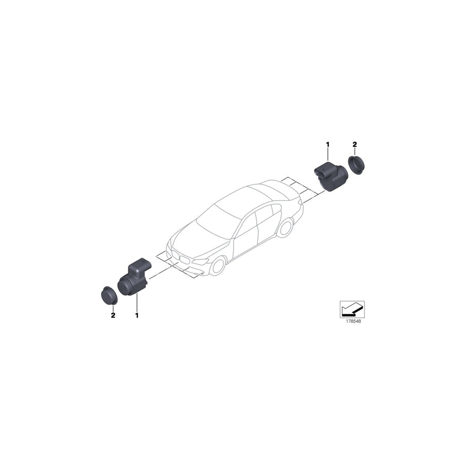 Genuine BMW 66206935599 E87 E92 E90 Ultrasonic Sensor, Japan Red U438 (Inc. 118d, 330xd & 316d) | ML Performance US Car Parts